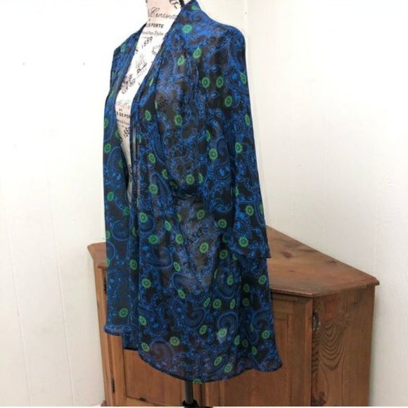 Flowy Duster Black Sheer Kimono - Picture 4 of 5